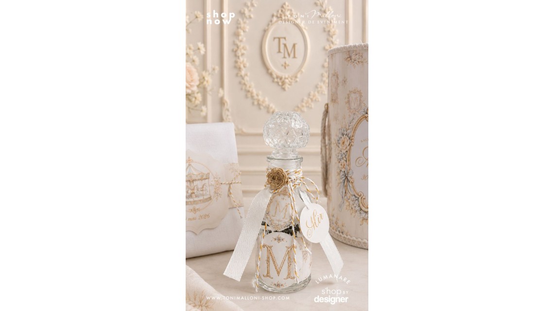 Trusou Botez Atelier Paris Carusel Vintage Monogramă Regală Balon cu Aer Cald 9